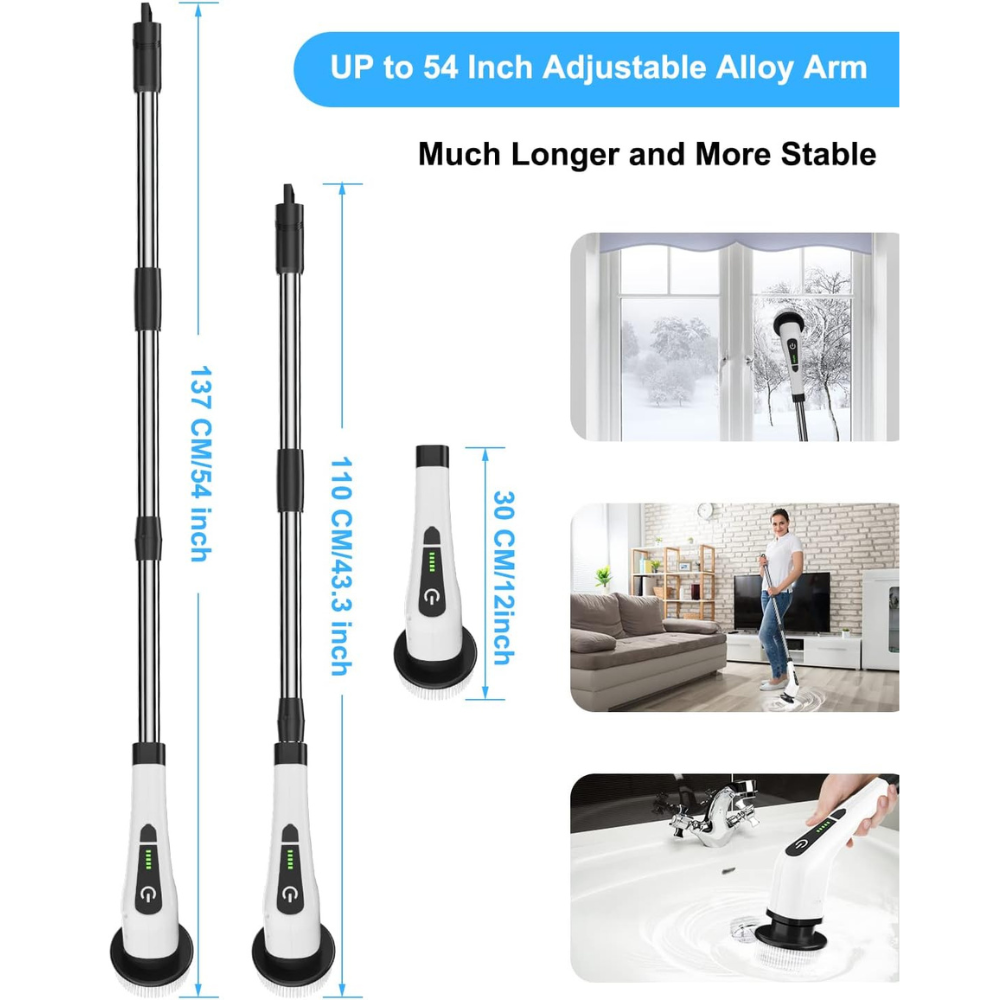 Cordless Electric Spin Scrubber with 9 In 1 Brush Heads