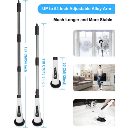 Cordless Electric Spin Scrubber with 9 In 1 Brush Heads