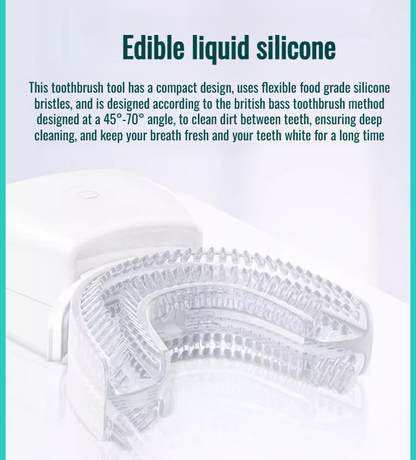 Fully Automatic U-Shaped Electric Toothbrush | 100% Washable + Ultrasonic Dental Flosser Combo