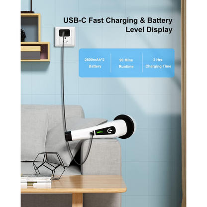 Cordless Electric Spin Scrubber with 9 In 1 Brush Heads