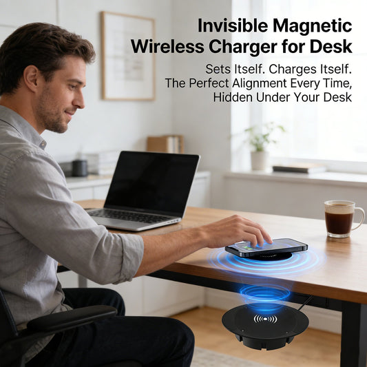 🚀 Invisible Under-Desk Wireless Charger – Your Desk, Now a Self-Charging Surface