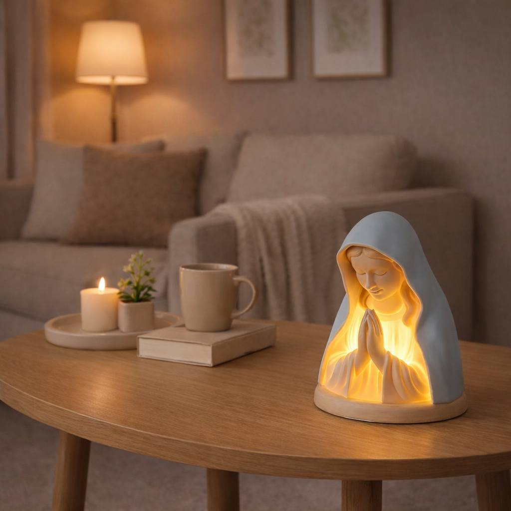 Handmade Resin Virgin Mary Prayer Night Light