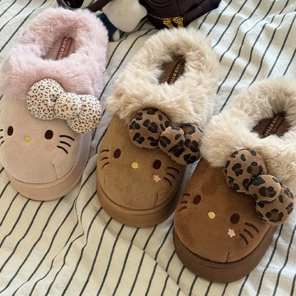 Cozy Hello KT Plush Slippers: Buy 2, Get 60% Off!
