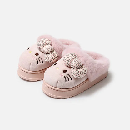 Cozy Hello KT Plush Slippers: Buy 2, Get 60% Off!