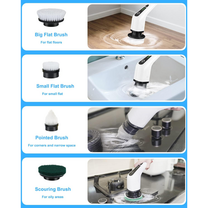 Cordless Electric Spin Scrubber with 9 In 1 Brush Heads