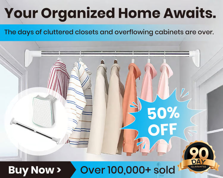 Drill-Free Telescopic Rod – Adjustable Nonslip Clothes & Curtain Hanging Rack