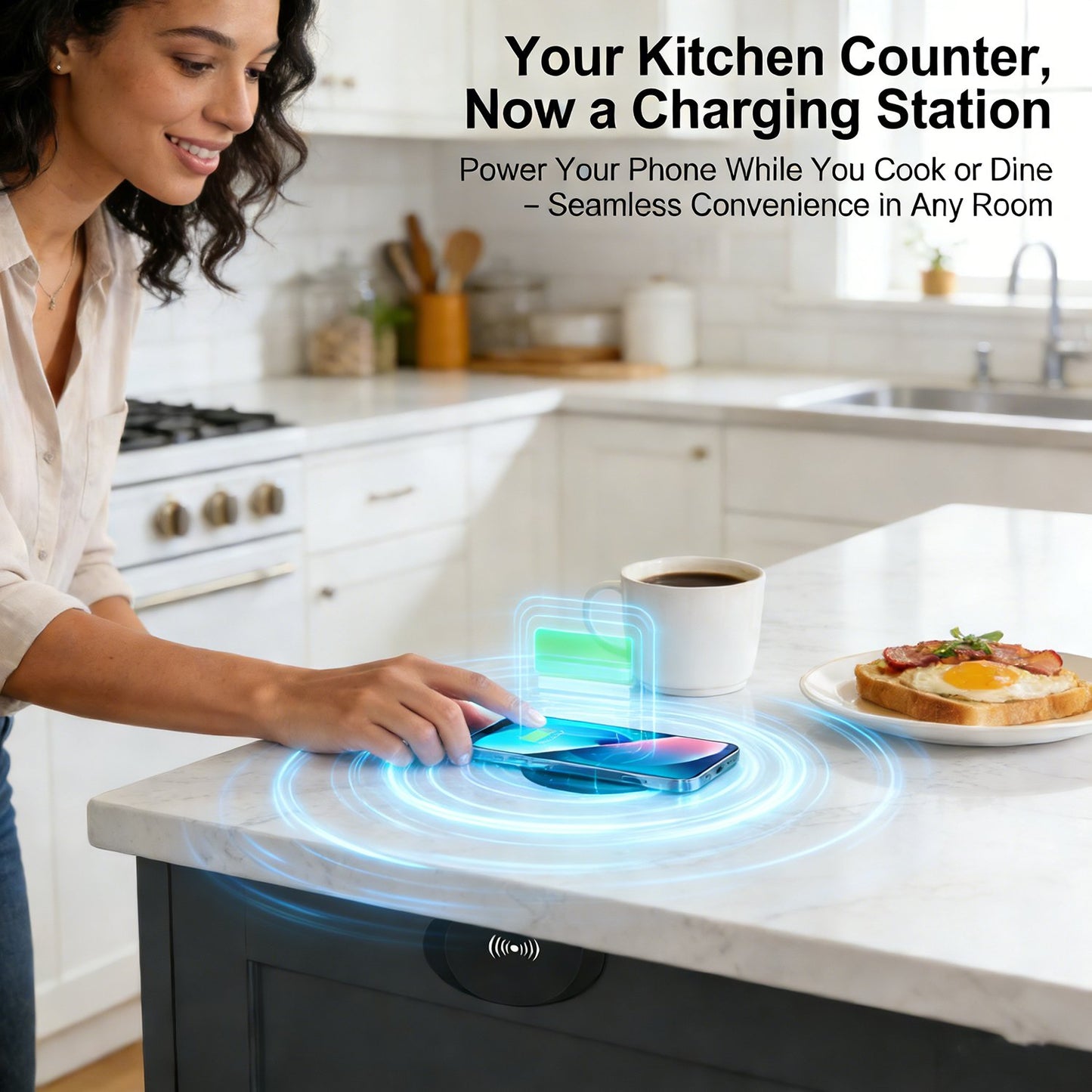 🚀 Invisible Under-Desk Wireless Charger – Your Desk, Now a Self-Charging Surface